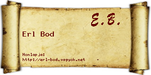 Erl Bod névjegykártya